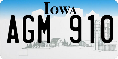 IA license plate AGM910
