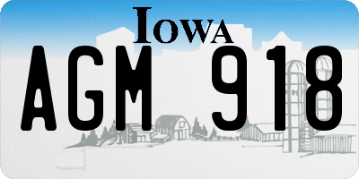 IA license plate AGM918