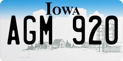 IA license plate AGM920