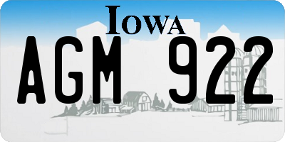 IA license plate AGM922
