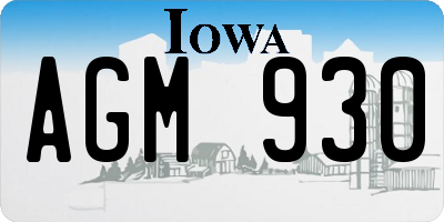 IA license plate AGM930