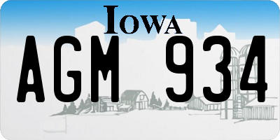 IA license plate AGM934
