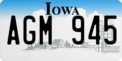 IA license plate AGM945