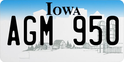 IA license plate AGM950