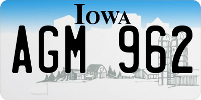 IA license plate AGM962
