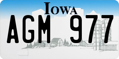 IA license plate AGM977