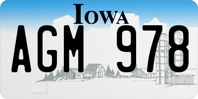 IA license plate AGM978