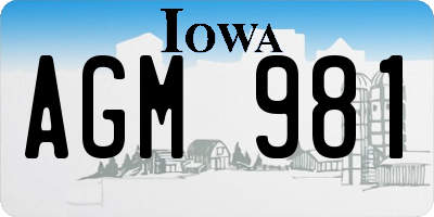 IA license plate AGM981