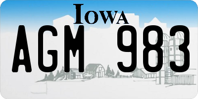 IA license plate AGM983