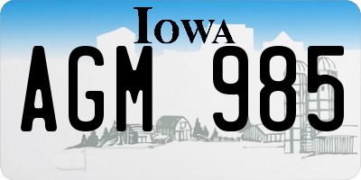 IA license plate AGM985