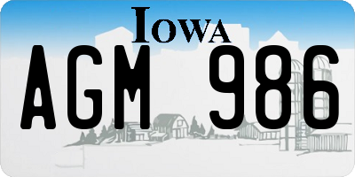 IA license plate AGM986