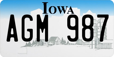 IA license plate AGM987
