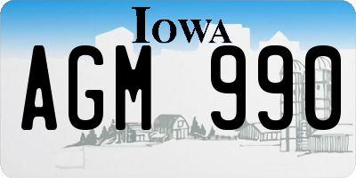 IA license plate AGM990