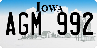 IA license plate AGM992