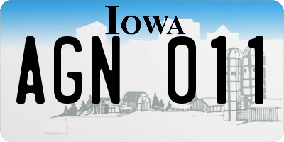 IA license plate AGN011