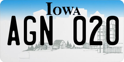 IA license plate AGN020