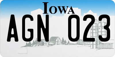 IA license plate AGN023