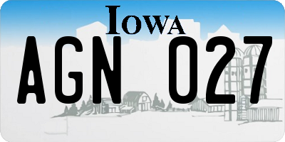 IA license plate AGN027