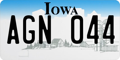 IA license plate AGN044