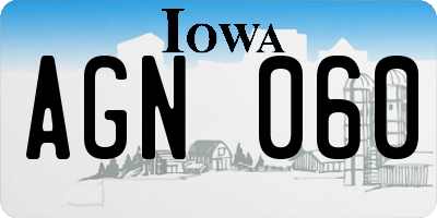 IA license plate AGN060