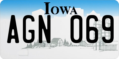 IA license plate AGN069