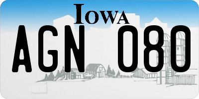 IA license plate AGN080