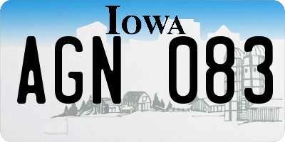 IA license plate AGN083