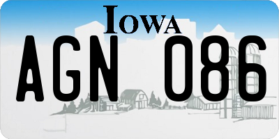 IA license plate AGN086