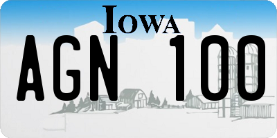 IA license plate AGN100