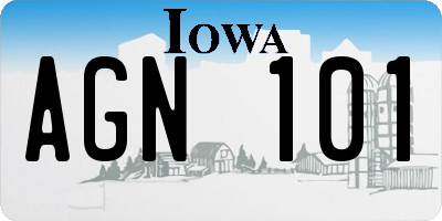 IA license plate AGN101