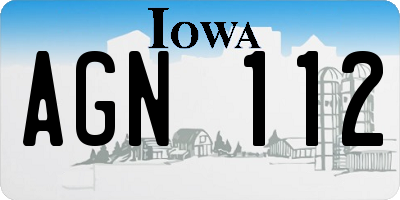 IA license plate AGN112