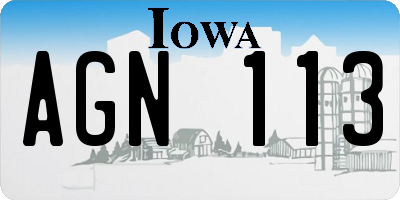 IA license plate AGN113