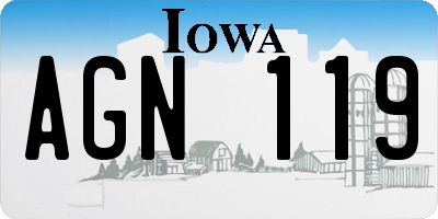 IA license plate AGN119