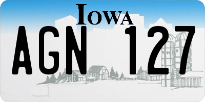 IA license plate AGN127