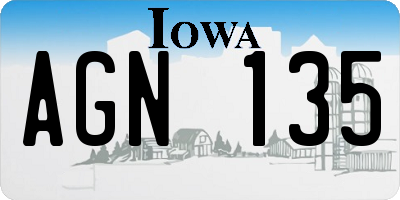 IA license plate AGN135