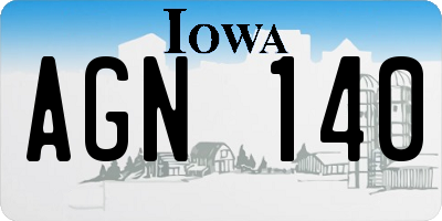 IA license plate AGN140