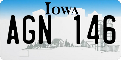 IA license plate AGN146