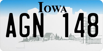 IA license plate AGN148