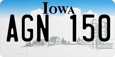 IA license plate AGN150