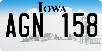 IA license plate AGN158