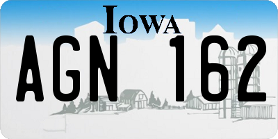 IA license plate AGN162