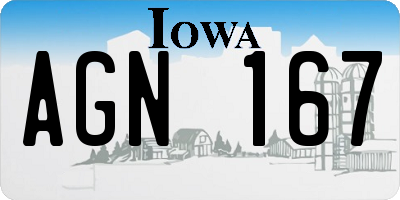 IA license plate AGN167