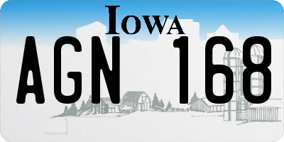 IA license plate AGN168