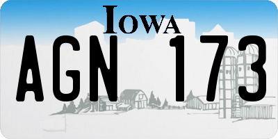 IA license plate AGN173