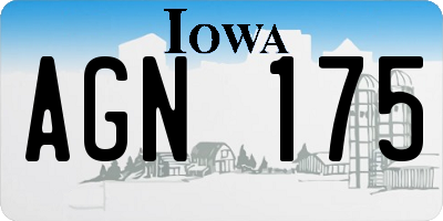 IA license plate AGN175