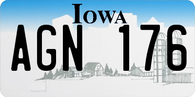 IA license plate AGN176
