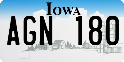 IA license plate AGN180