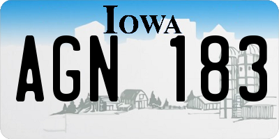 IA license plate AGN183