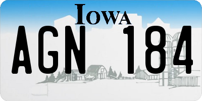 IA license plate AGN184