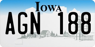 IA license plate AGN188